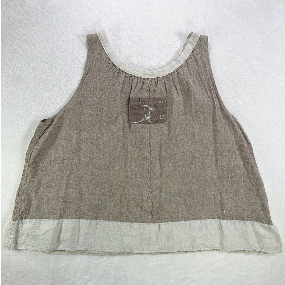 Magnolia Pearl Love Linen Tank Women OS Brown Natural Relaxed Boho Elegant Chic - Picture 12 of 16